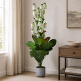 Cole Flowers Grass Artificial Potted Plant- Cream & Green
