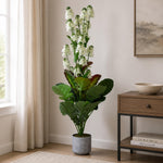 Cole Flowers Grass Artificial Potted Plant- Cream & Green