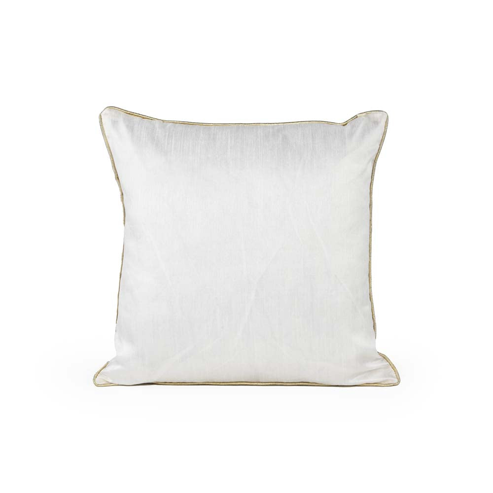 Abstract Pearl Design Polyester Cushion Cover- Off-white