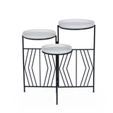 Nesting Iron Planter Stand- Ivory & Black