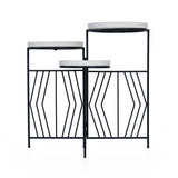 Nesting Iron Planter Stand- Ivory & Black