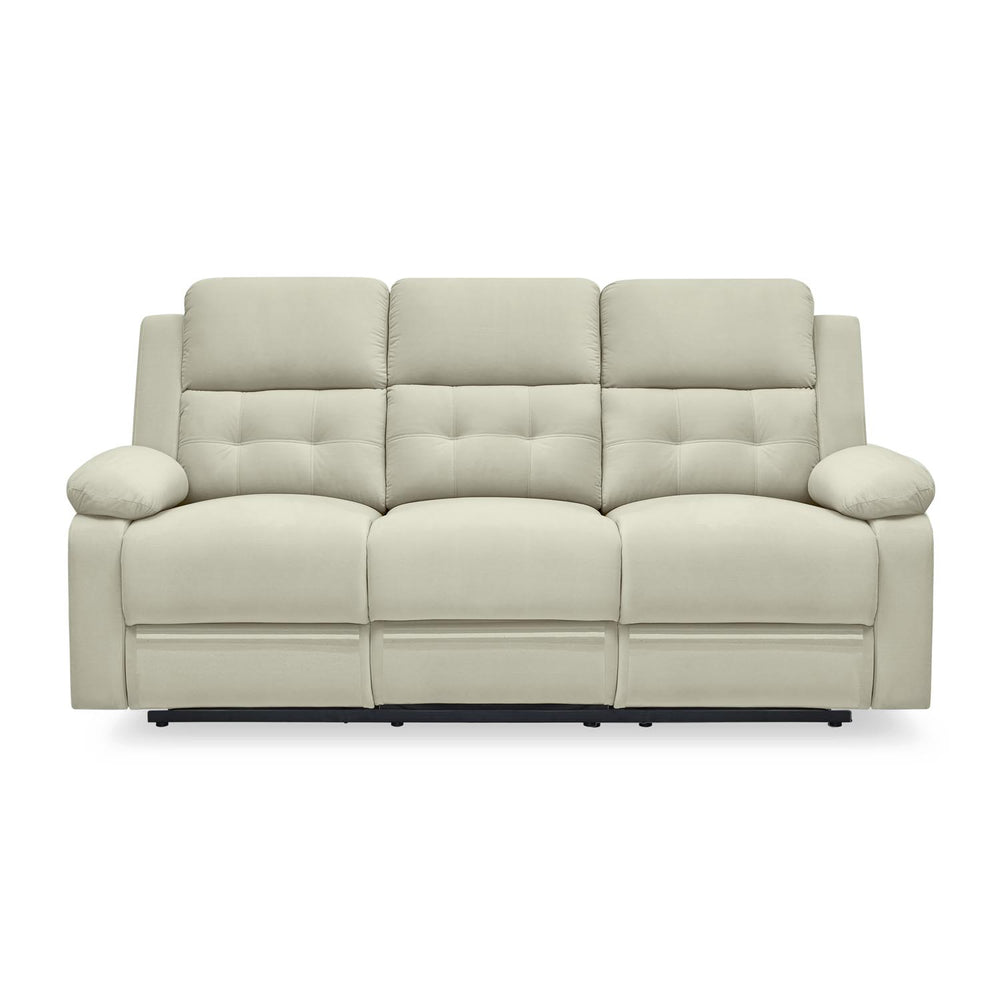 Derik 3 Seater Manual Recliner Sofa- Beige