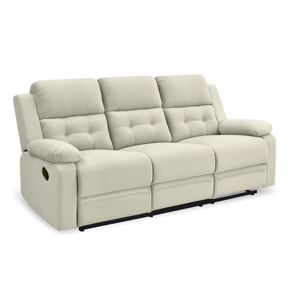 Derik 3 Seater Manual Recliner Sofa- Beige
