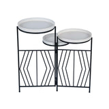 Nesting Iron Planter Stand- Ivory & Black