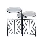 Nesting Iron Planter Stand- Ivory & Black
