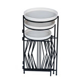 Nesting Iron Planter Stand- Ivory & Black