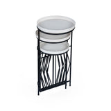 Nesting Iron Planter Stand- Ivory & Black