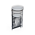 Nesting Iron Planter Stand- Ivory & Black