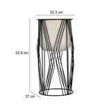 Decorative Planter On Diamond Shaped Stand- Large, Ivory & Black