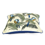 Tropical Bird Cotton & Viscose 16" x 16" Cushion Cover- Multicolor