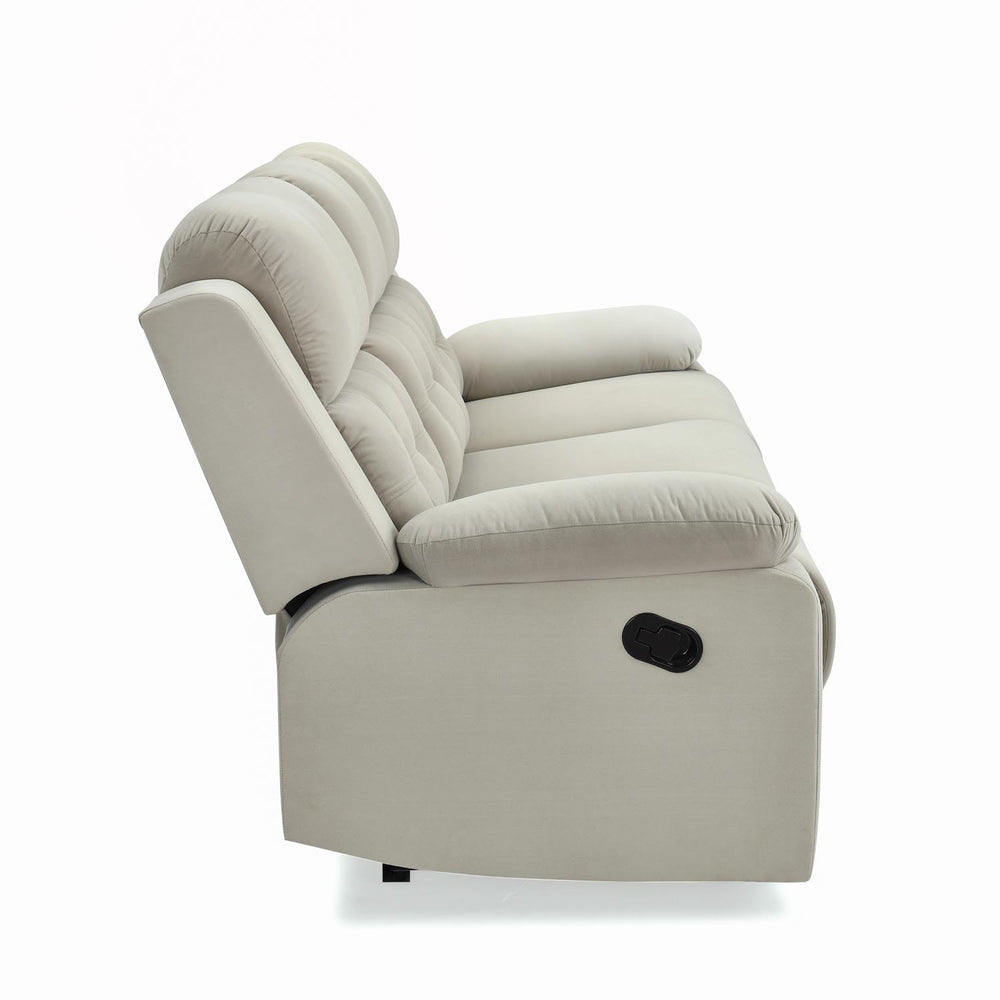 Derik 3 Seater Manual Recliner Sofa- Beige