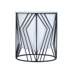 Decorative Planter On Zigzag Stand- Medium, Ivory & Black