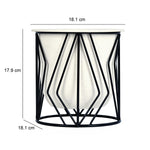 Decorative Planter On Zigzag Stand- Small, Ivory & Black