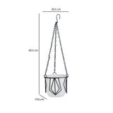 Metal Hanging Planter- Ivory & Black