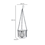 Metal Hanging Planter- Ivory & Black