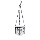 Metal Hanging Planter- Ivory & Black