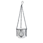 Metal Hanging Planter- Ivory & Black