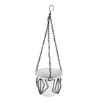 Metal Hanging Planter- Ivory & Black