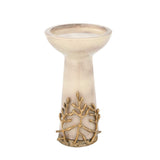 Decorative Candle Holder with Golden Branch Small - Beige and Gold