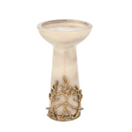 Decorative Candle Holder with Golden Branch Small - Beige and Gold