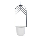Elegant Dome Hanging Planter- Ivory & Black