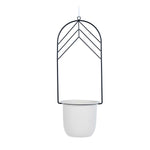 Elegant Dome Hanging Planter- Ivory & Black