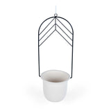 Elegant Dome Hanging Planter- Ivory & Black