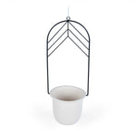 Elegant Dome Hanging Planter- Ivory & Black