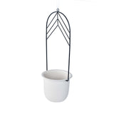 Elegant Dome Hanging Planter- Ivory & Black
