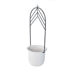 Elegant Dome Hanging Planter- Ivory & Black