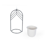 Elegant Dome Hanging Planter- Ivory & Black