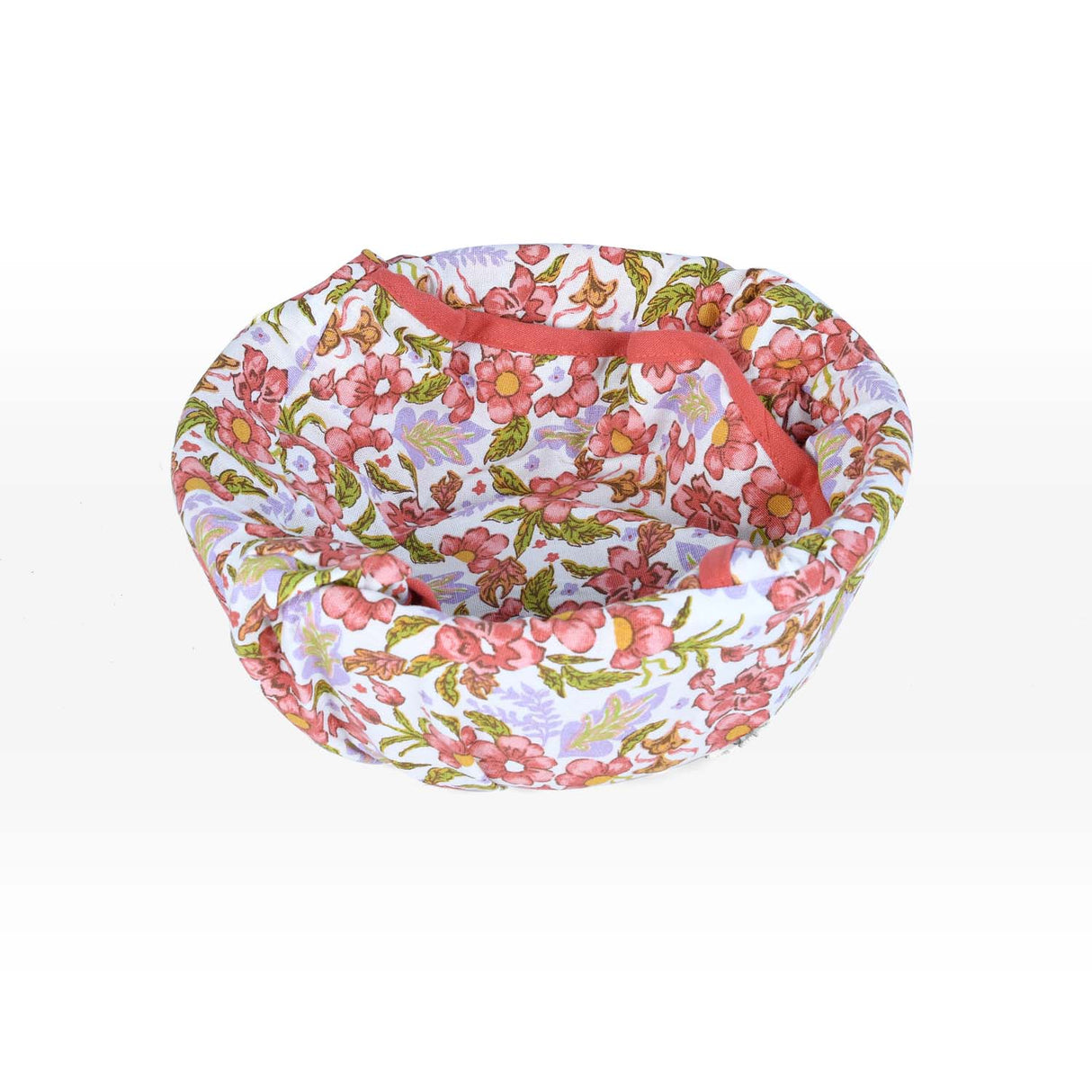 Floral Cotton Bread Basket- Multicolor