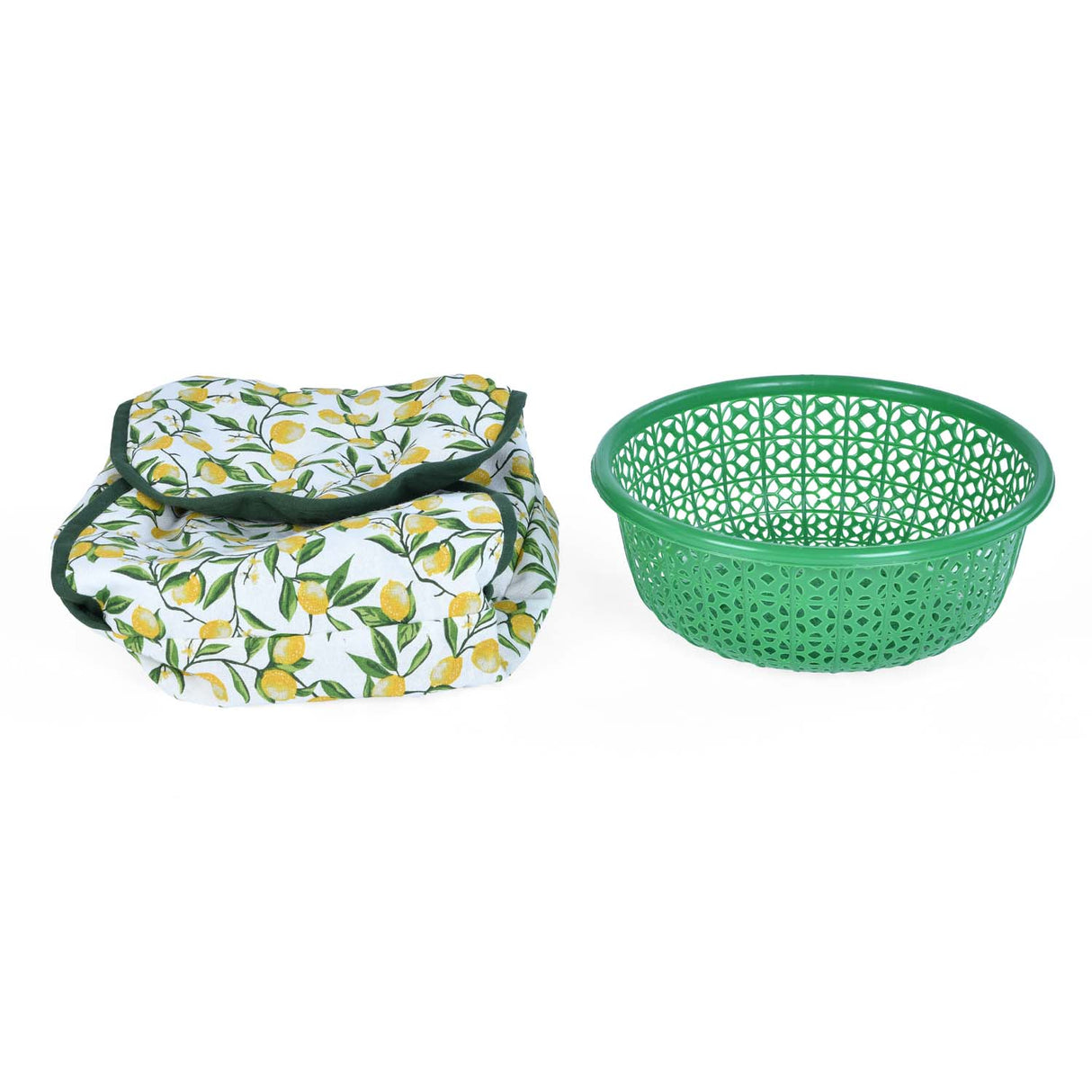 Lemon Lush Cotton Bread Basket- Multicolor