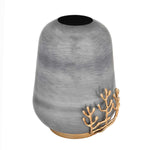 Decorative Droplet Vase with Golden Branch Large - Gold