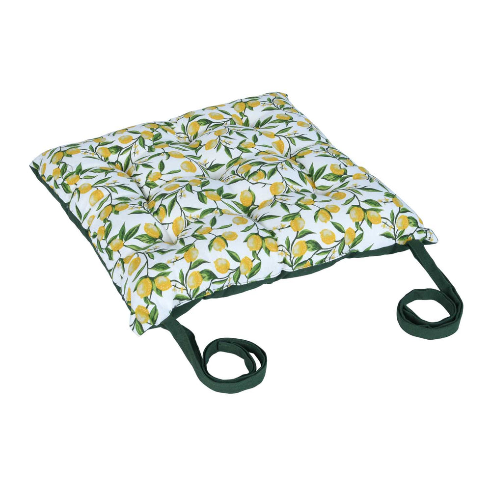 Lemon Lush Cotton Chair Pad- Multicolor