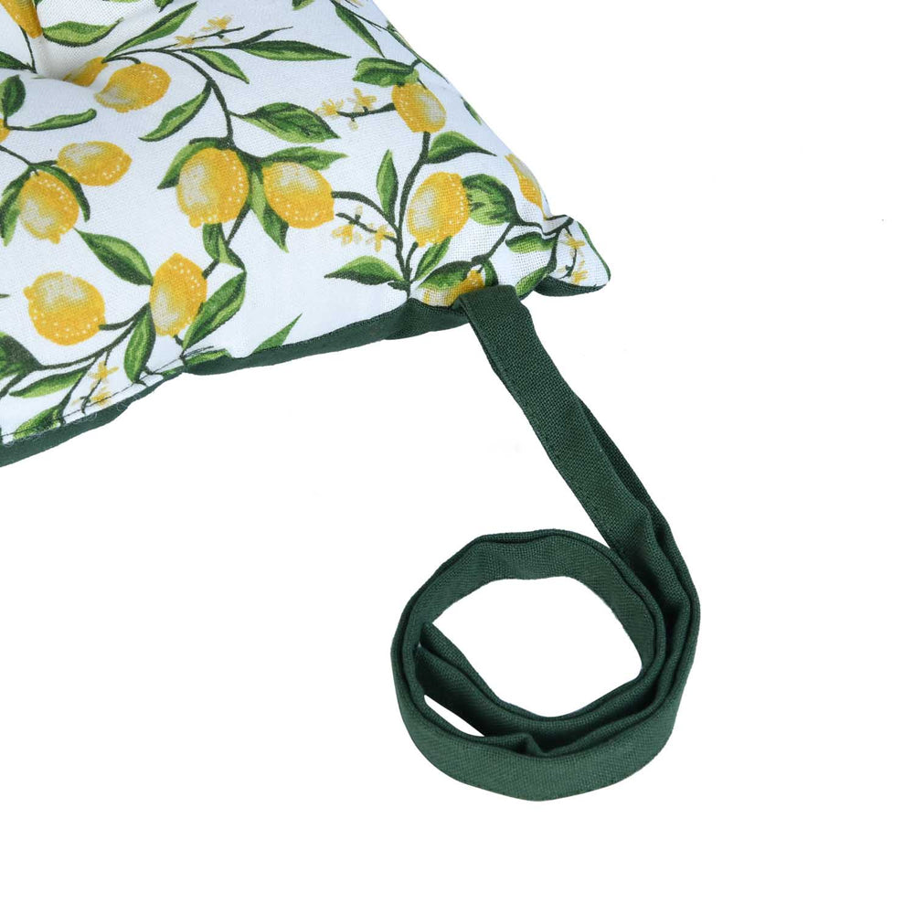 Lemon Lush Cotton Chair Pad- Multicolor
