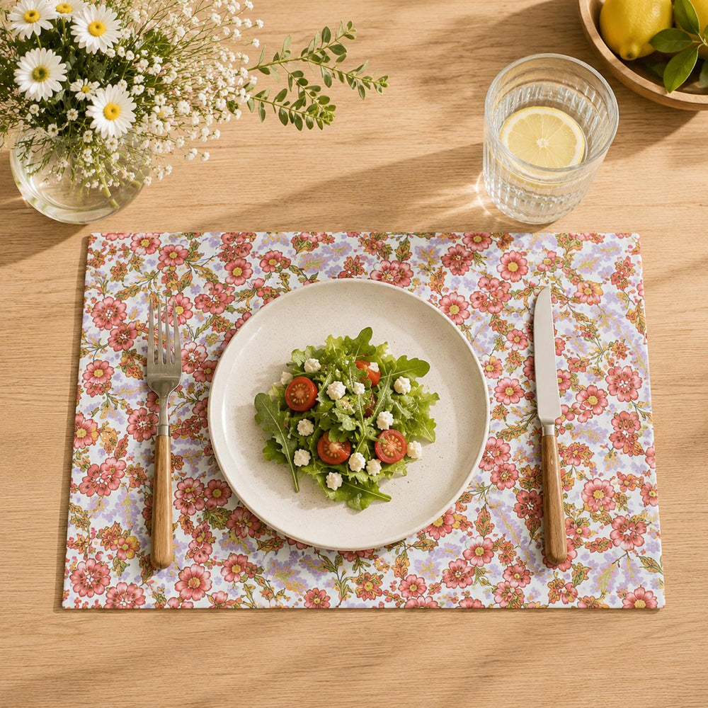 Floral Cotton Placemat Set of 4- Multicolor