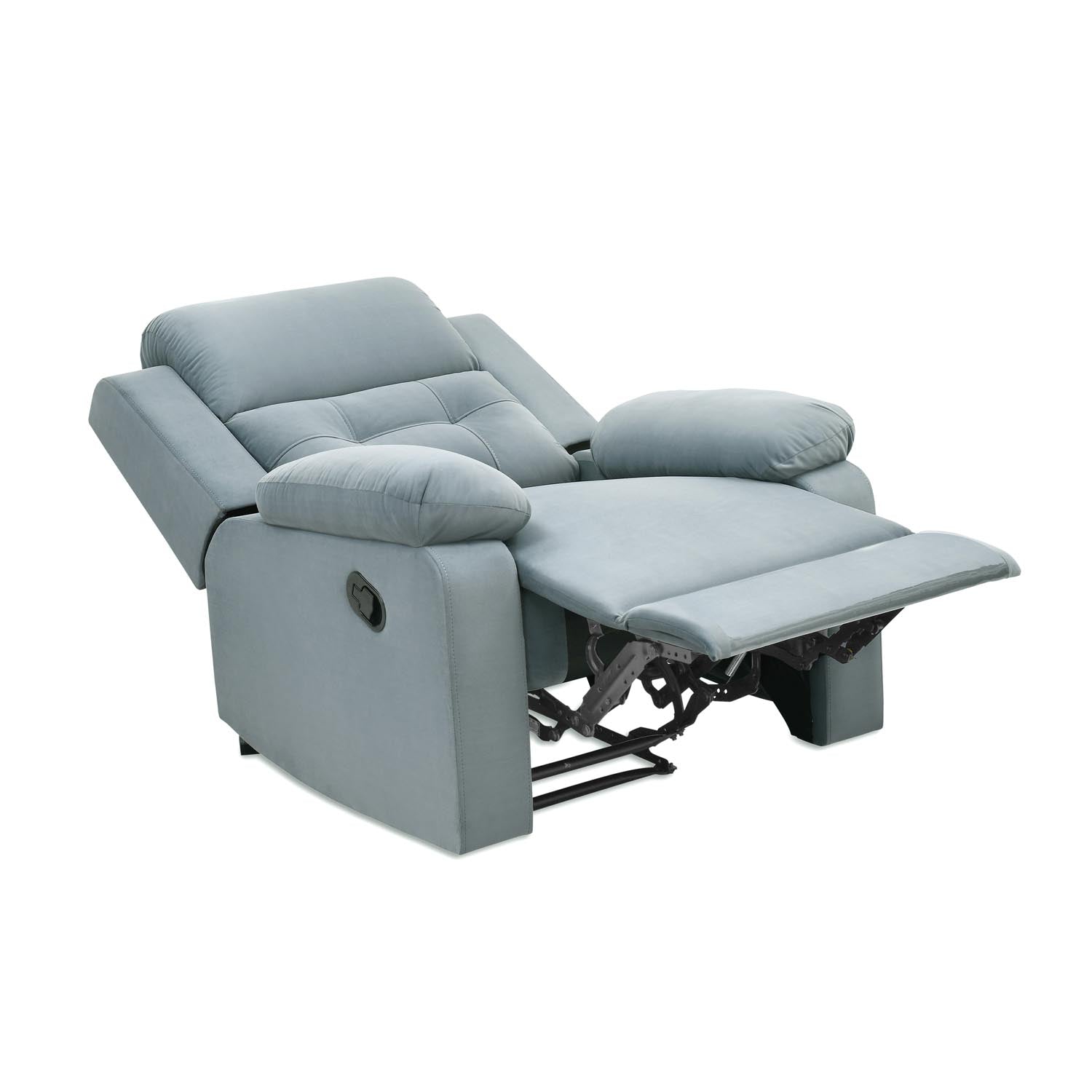 Derik 1 Seater Manual Recliner Sofa- Metallic Grey