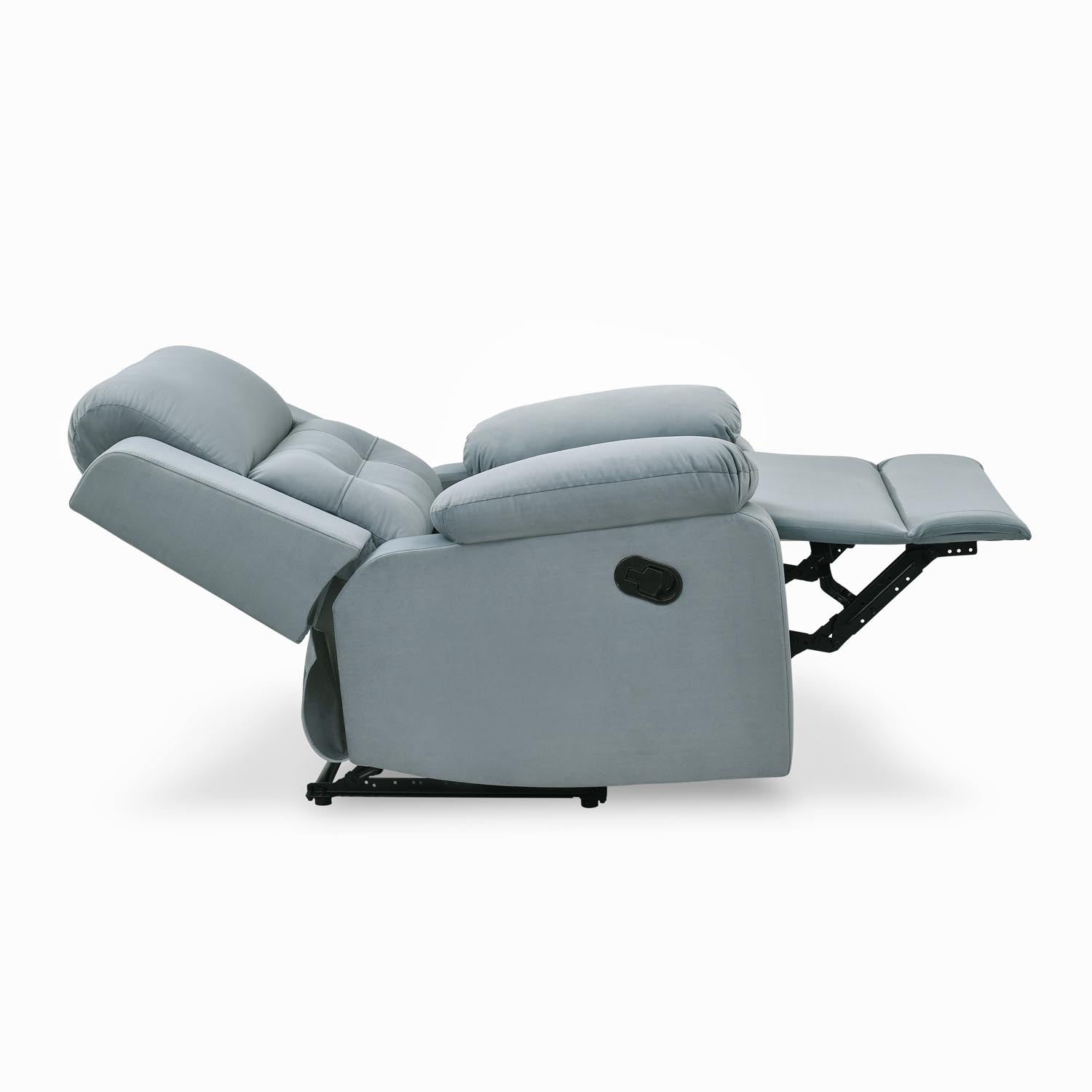 Derik 1 Seater Manual Recliner Sofa- Metallic Grey