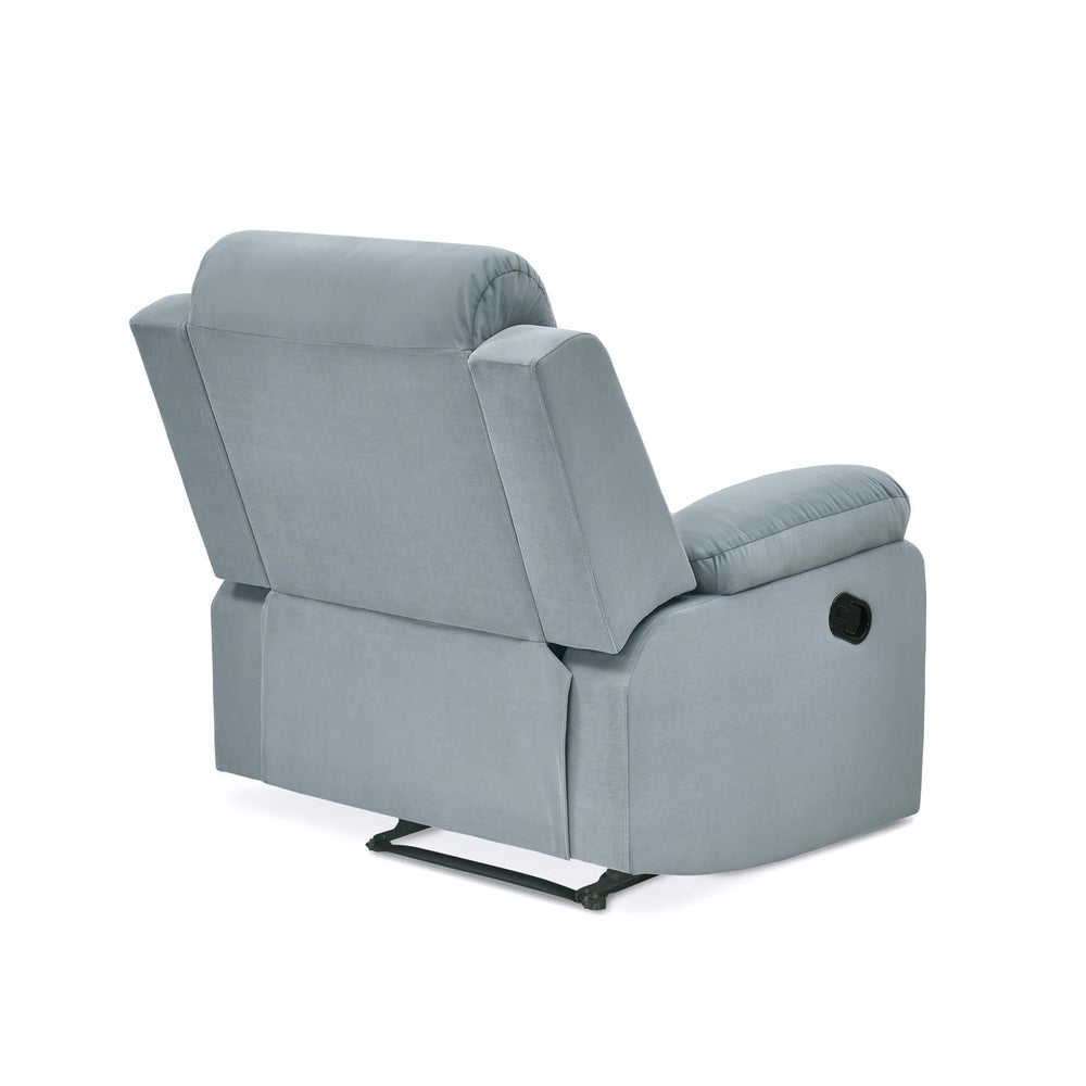 Derik 1 Seater Manual Recliner Sofa- Metallic Grey