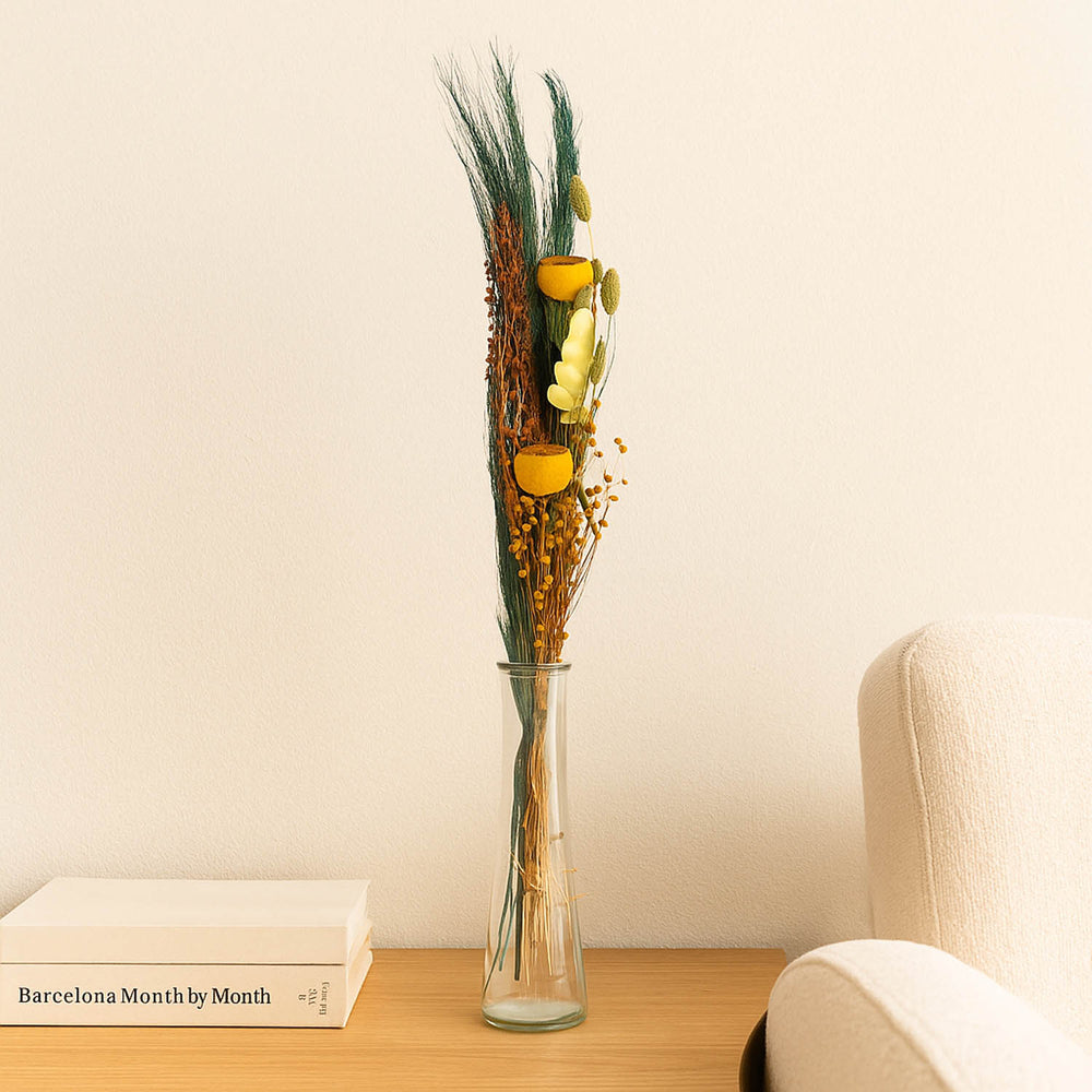 Peony Flower Dry Stick- Yellow