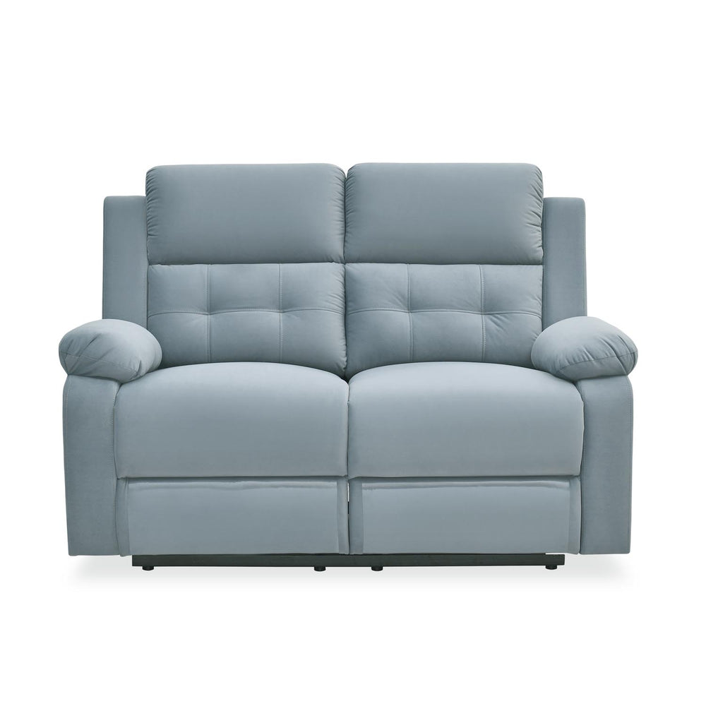 Derik 2 Seater Manual Recliner Sofa- Metallic Grey