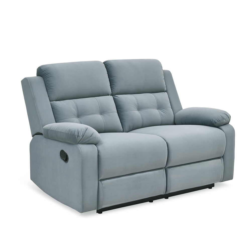 Derik 2 Seater Manual Recliner Sofa- Metallic Grey