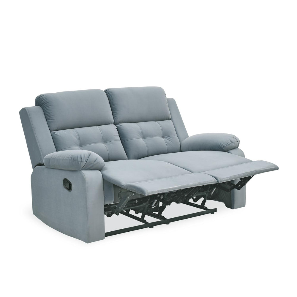 Derik 2 Seater Manual Recliner Sofa- Metallic Grey