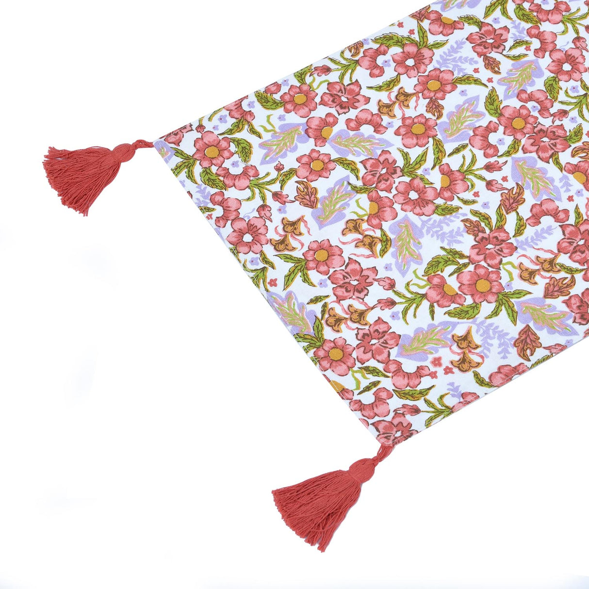 Floral Cotton Table Runner- Multicolor, 180 x 30 cm