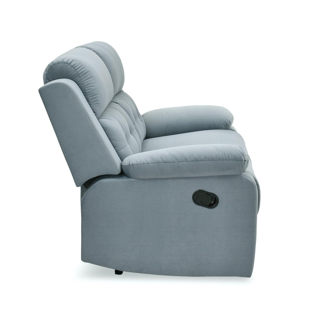 Derik 2 Seater Manual Recliner Sofa- Metallic Grey