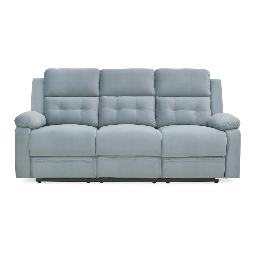 Derik 3 Seater Manual Recliner Sofa- Metallic Grey