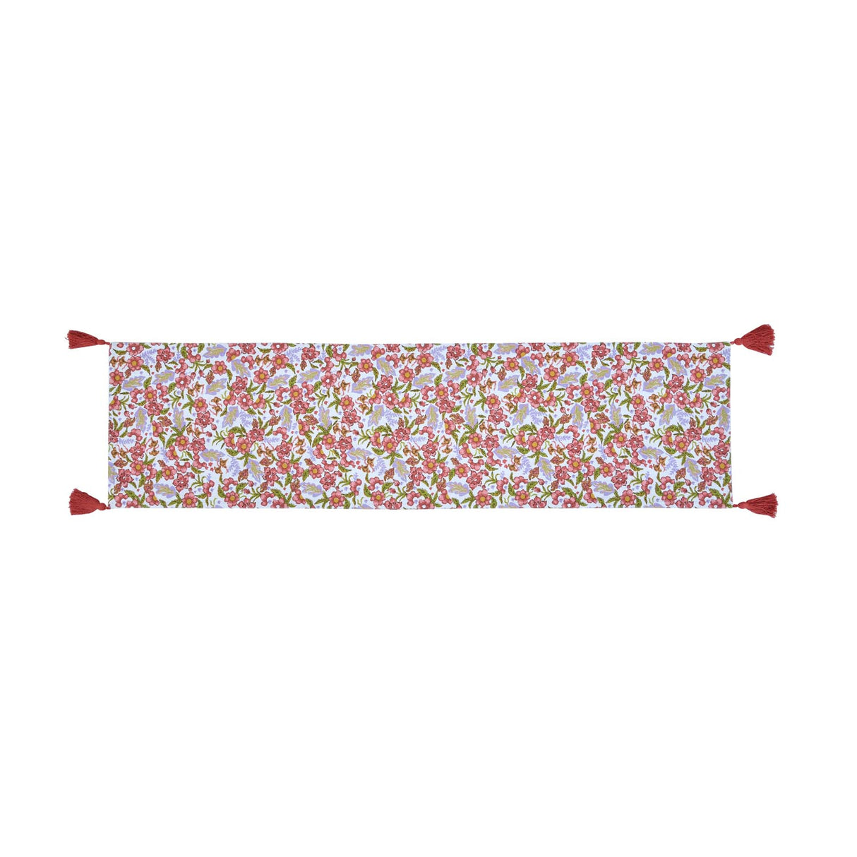 Floral Cotton Table Runner- Multicolor, 120 x 30 cm