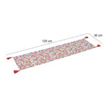 Floral Cotton Table Runner- Multicolor, 120 x 30 cm