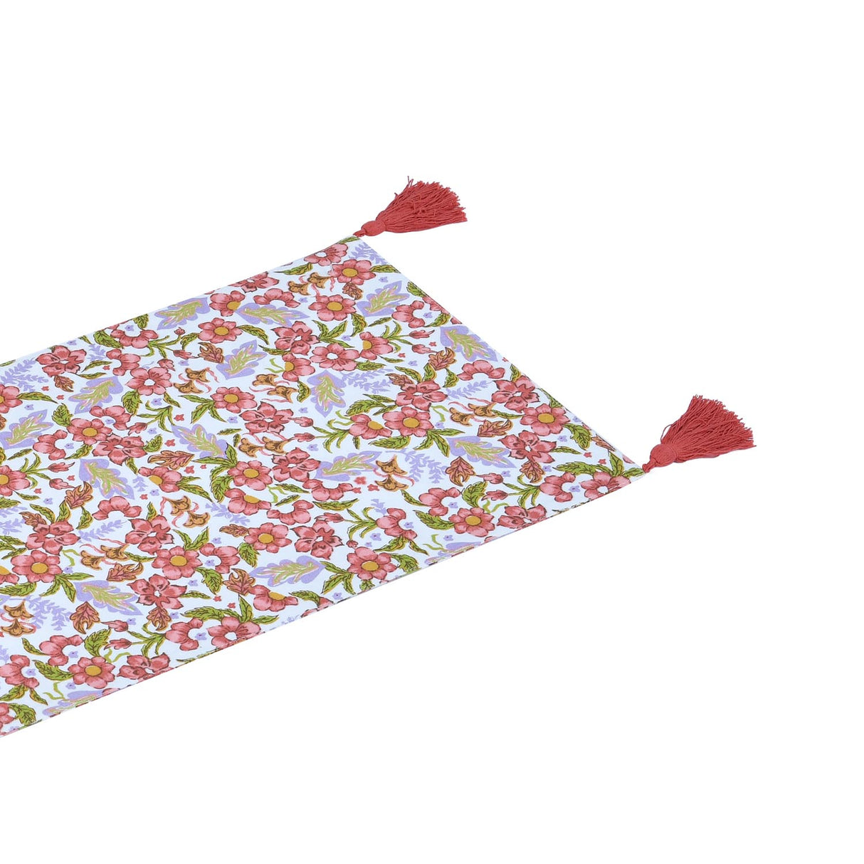 Floral Cotton Table Runner- Multicolor, 120 x 30 cm